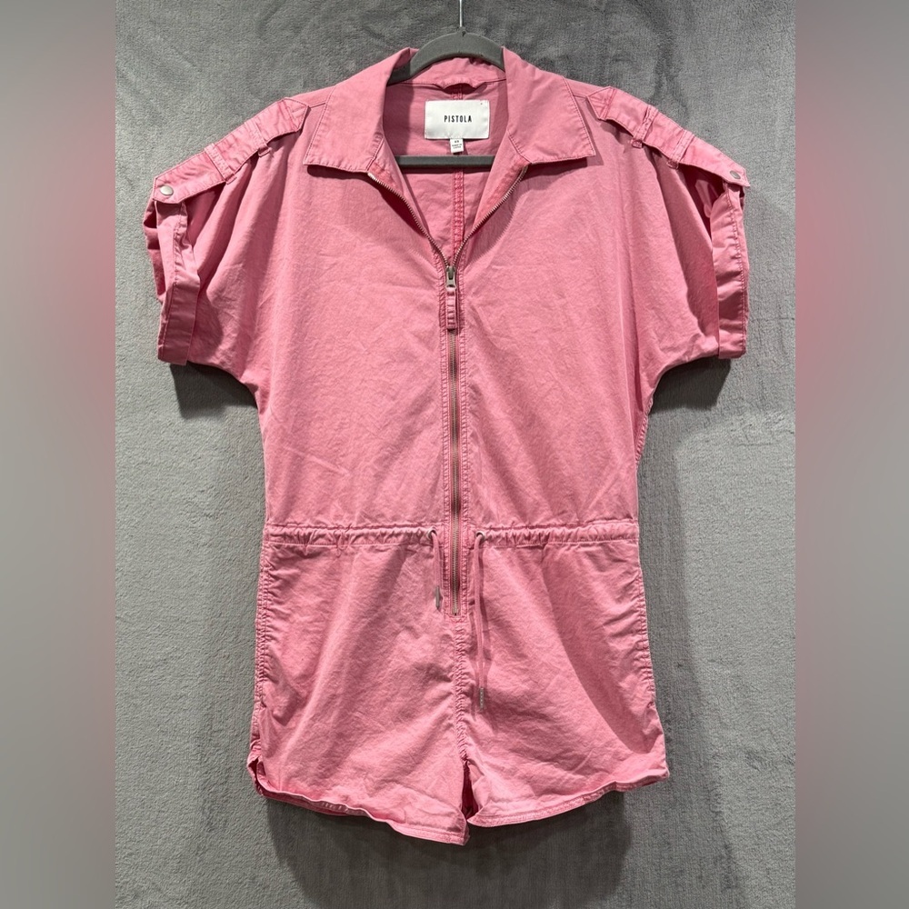 Pistola Flamingo Romper Zip-Down Drawstring Waist Cotton Blend Women’s Size XS